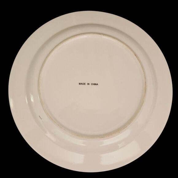 Set of 2 Snowman Christmas Dinner Plates 10.5" Blue Rim Holiday Winter Dinnerwar - Picture 2 of 5